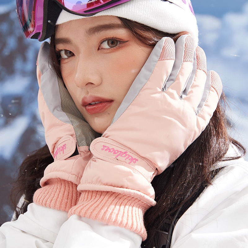ActiveGo Wholesale Ski Winter Men And Women Couples Outdoor Sports Cold-Proof Waterproof Fleece-Lined Cycling Thermal Gloves_voghion.com
