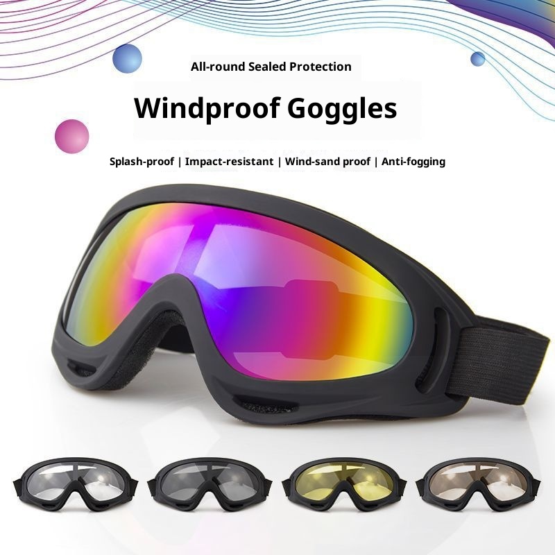 001 Óculos de Ciclismo à Prova de Areia, Proteção para Trabalho, Motociclismo, Transparentes, Antipoeira, Resistente ao Vento, para Homens, Esqui, Off-road_voghion.com