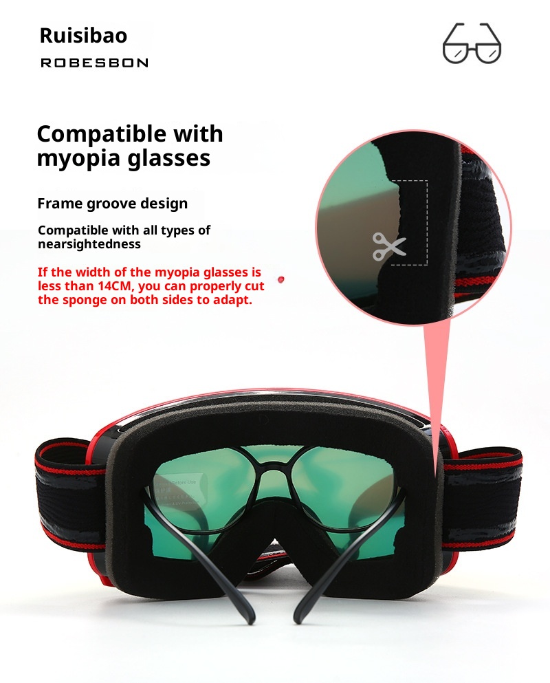 001 Cylindrical Full Real Film Ski REVO Double Layer Anti-Fog Windproof Snow Goggles Compatible With Prescription/HX16_voghion.com