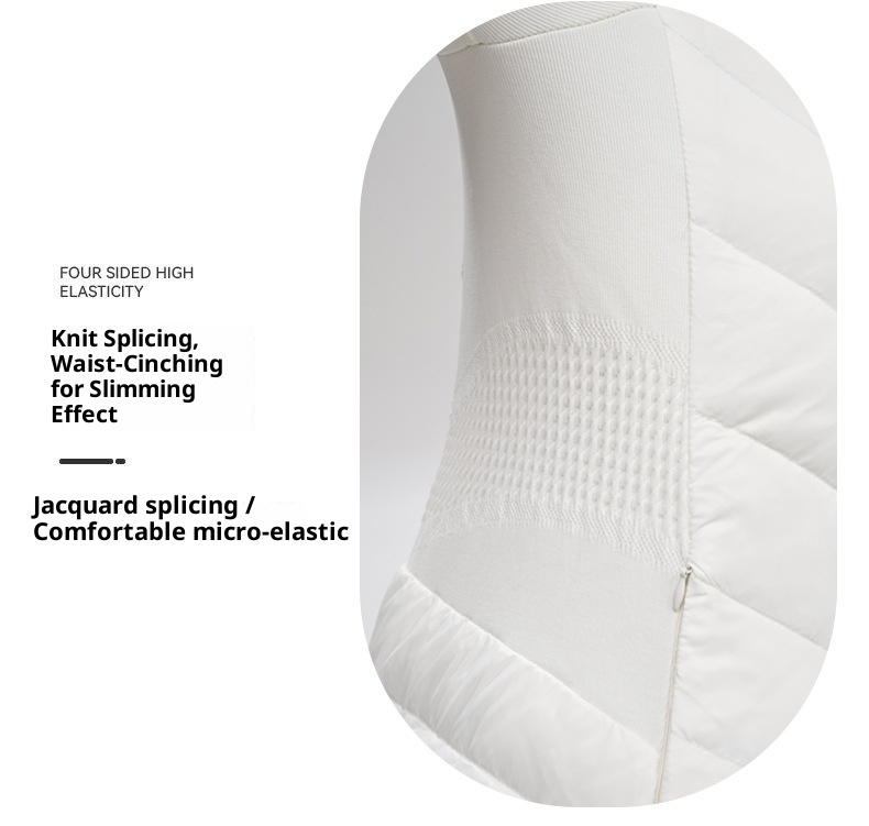 Giacca sportiva da donna in piumino d'anatra bianca, aderente, calda, a maniche lunghe, per yoga, corsa, all'aperto, autunno inverno_voghion.com