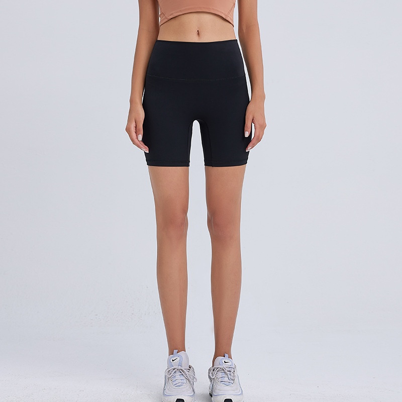Short de sport basique d'été, uni, moulant et élastique, idéal pour la course, le fitness et le yoga en extérieur._voghion.com