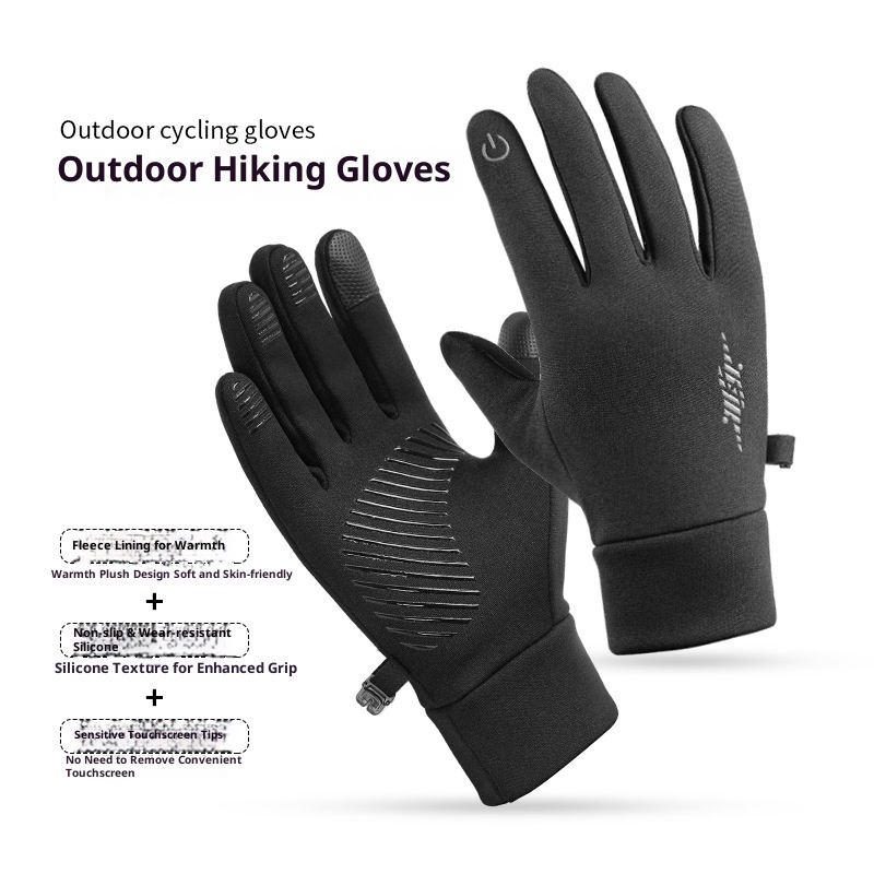 Guanti da sci e ciclismo ActiveGo Outdoor, caldi e antiscivolo, per uomo e donna, autunno inverno, con touch screen, in velluto_voghion.com