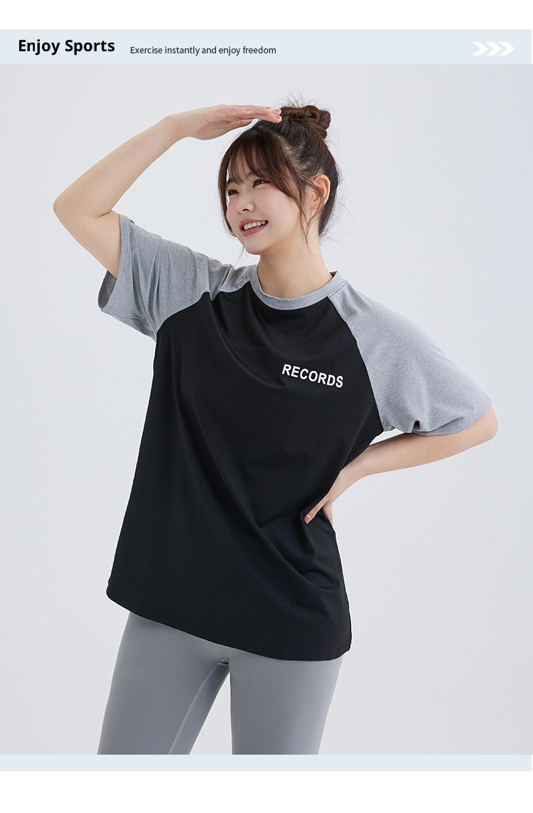 Lockeres Plus Size Fat MM Cov-Up Sporttop für Damen, schnelltrocknend, kurzärmelig, atmungsaktiv, Lauf-, Fitness- und Yoga-T-Shirt_voghion.com