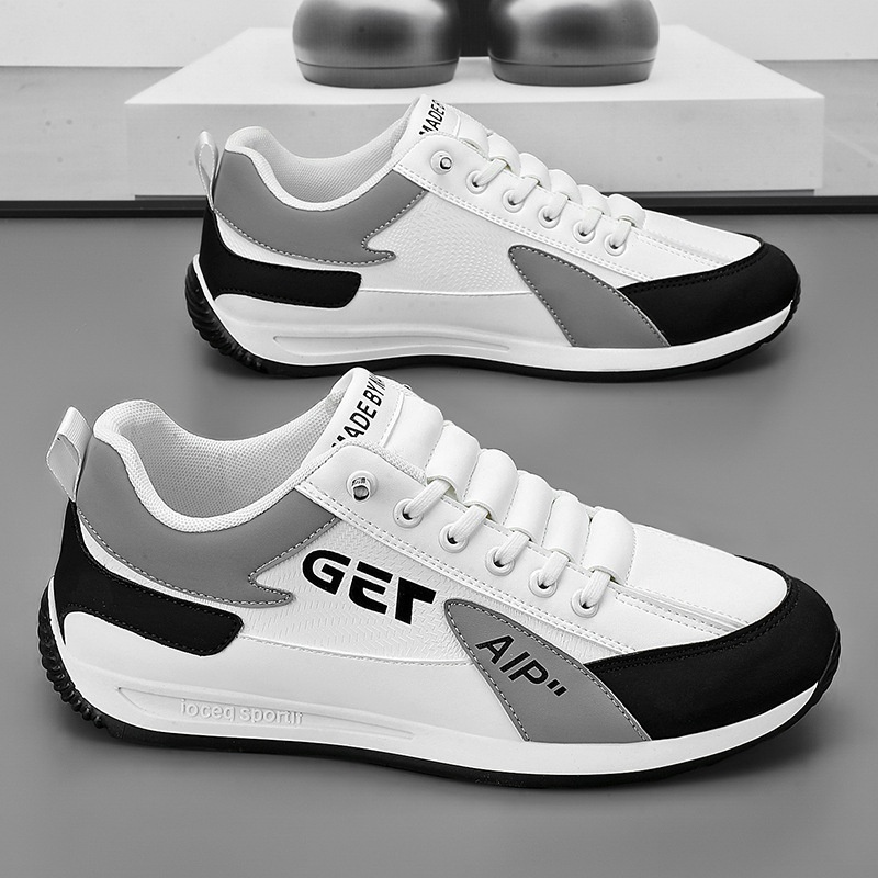 001 2025 New Men's Casual Agan Sports Sneakers Trendy Versatile White Lightweight Slip-On Running Shoes_voghion.com