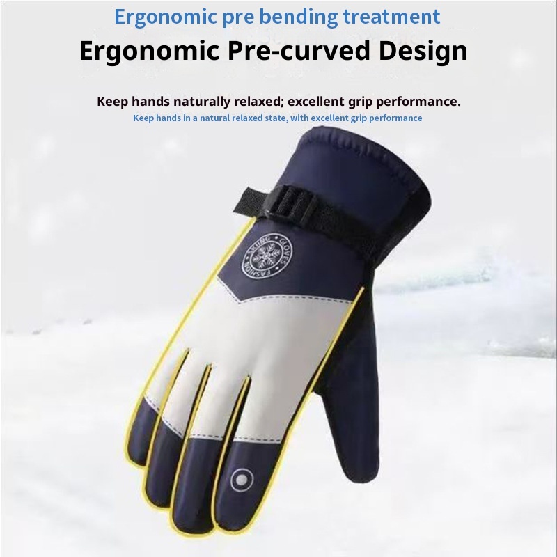 Gants de ski d'hiver ActiveGo pour hommes et femmes, gants de cyclisme chauds, imperméables et antidérapants en polaire épaisse et coton pour couples._voghion.com