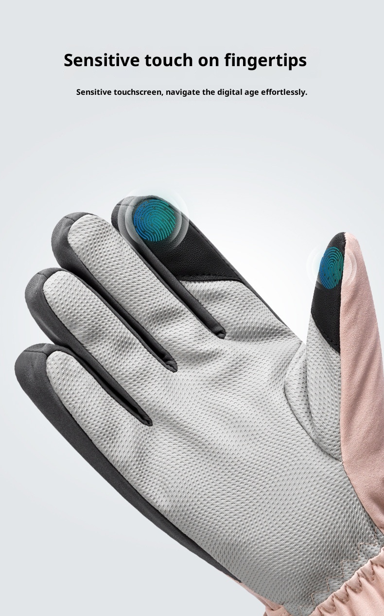 ActiveGo Skihandschuhe für Damen und Herren, Winterfleece-gefüttert, warm, für Outdoor-Aktivitäten wie Reiten und Bergsteigen, verdickt, wasserdicht_voghion.com