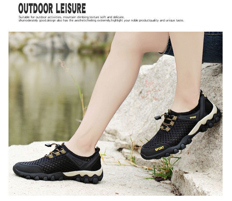 001 Water Summer New Trendy Breathable Mesh Soft Sole Men's Sports Casual Outdoor Hiking Shoes Men_voghion.com