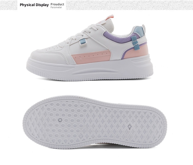 001 Novo Tênis Feminino para Comércio Exterior, Versátil, Macio e Confortável, Sola Grossa, Primavera e Outono, Casual de Alta Qualidade_voghion.com