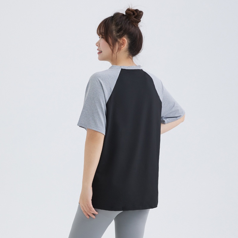 Lockeres Plus Size Fat MM Cov-Up Sporttop für Damen, schnelltrocknend, kurzärmelig, atmungsaktiv, Lauf-, Fitness- und Yoga-T-Shirt_voghion.com