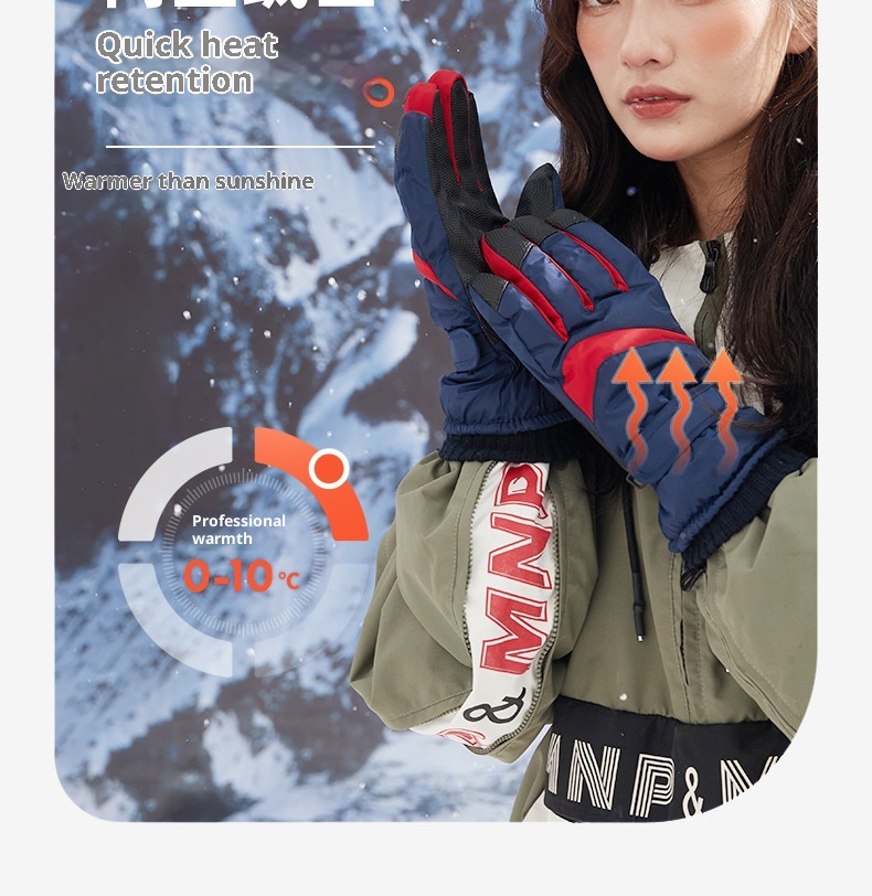 ActiveGo Wholesale Ski Winter Men And Women Couples Outdoor Sports Cold-Proof Waterproof Fleece-Lined Cycling Thermal Gloves_voghion.com