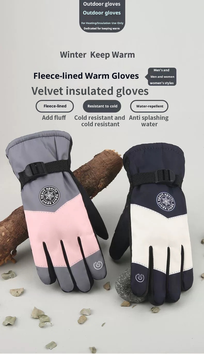 Gants de ski d'hiver ActiveGo pour hommes et femmes, gants de cyclisme chauds, imperméables et antidérapants en polaire épaisse et coton pour couples._voghion.com