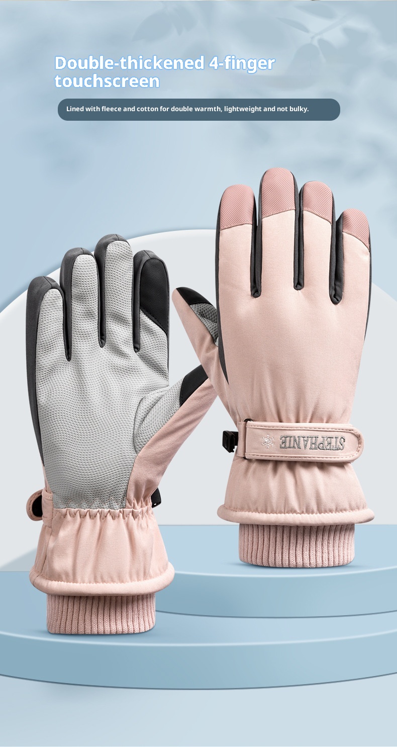 ActiveGo Skihandschuhe für Damen und Herren, Winterfleece-gefüttert, warm, für Outdoor-Aktivitäten wie Reiten und Bergsteigen, verdickt, wasserdicht_voghion.com