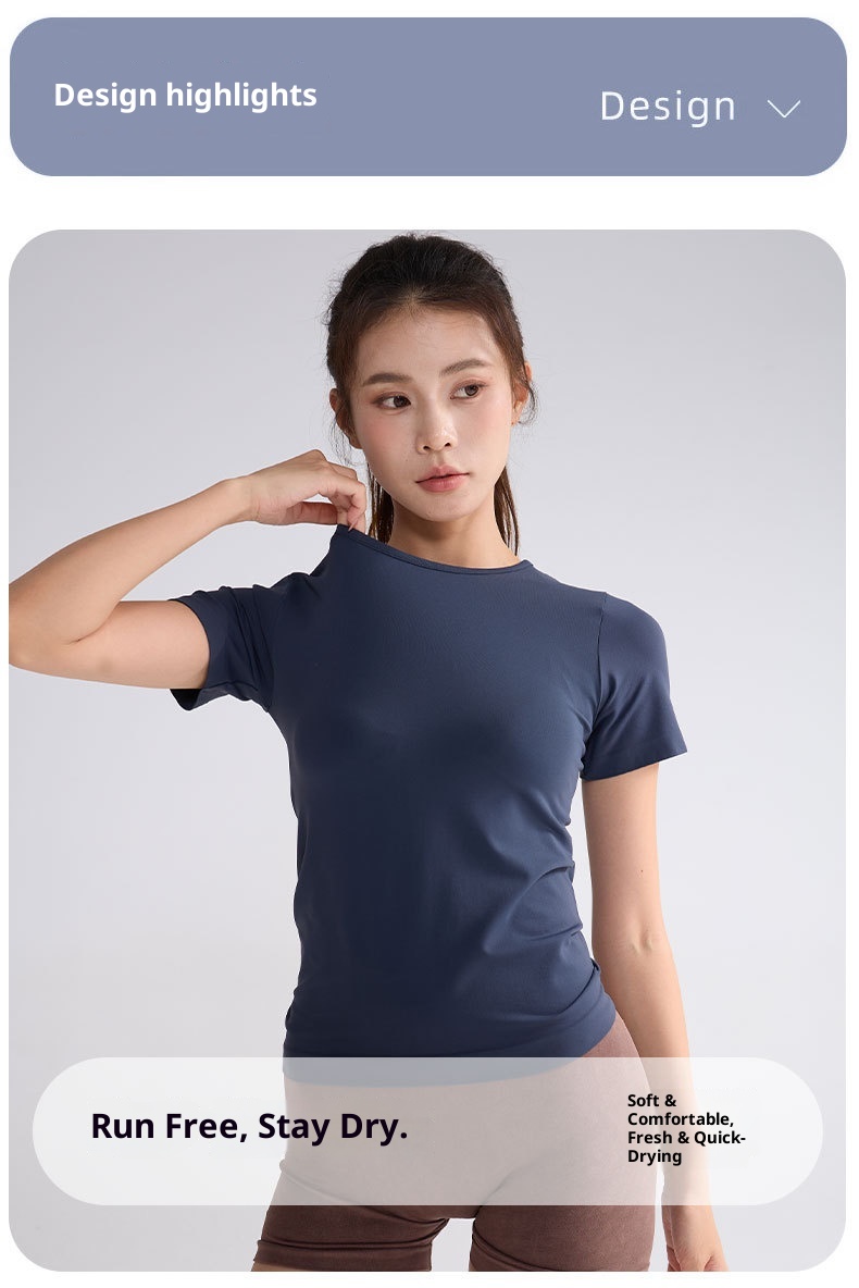 Short Sleeve Outdoor Quick-Dry T-Shirt Pilates Yoga Women Summer Top Sports Style Fitness Wear_voghion.com
