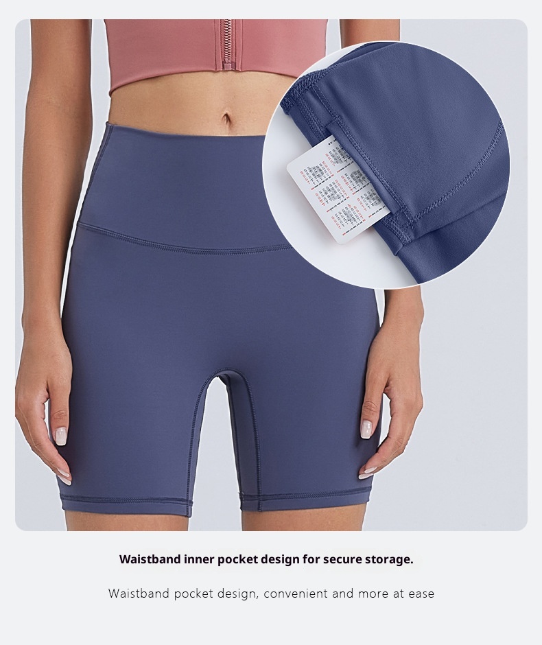 Short de sport basique d'été, uni, moulant et élastique, idéal pour la course, le fitness et le yoga en extérieur._voghion.com