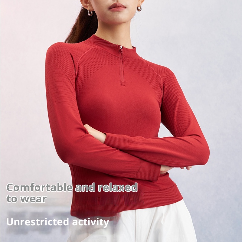 T-shirt à manches longues pour femme, coupe ajustée, idéal pour le fitness, la course à pied, l'entraînement en extérieur, le yoga et les loisirs._voghion.com