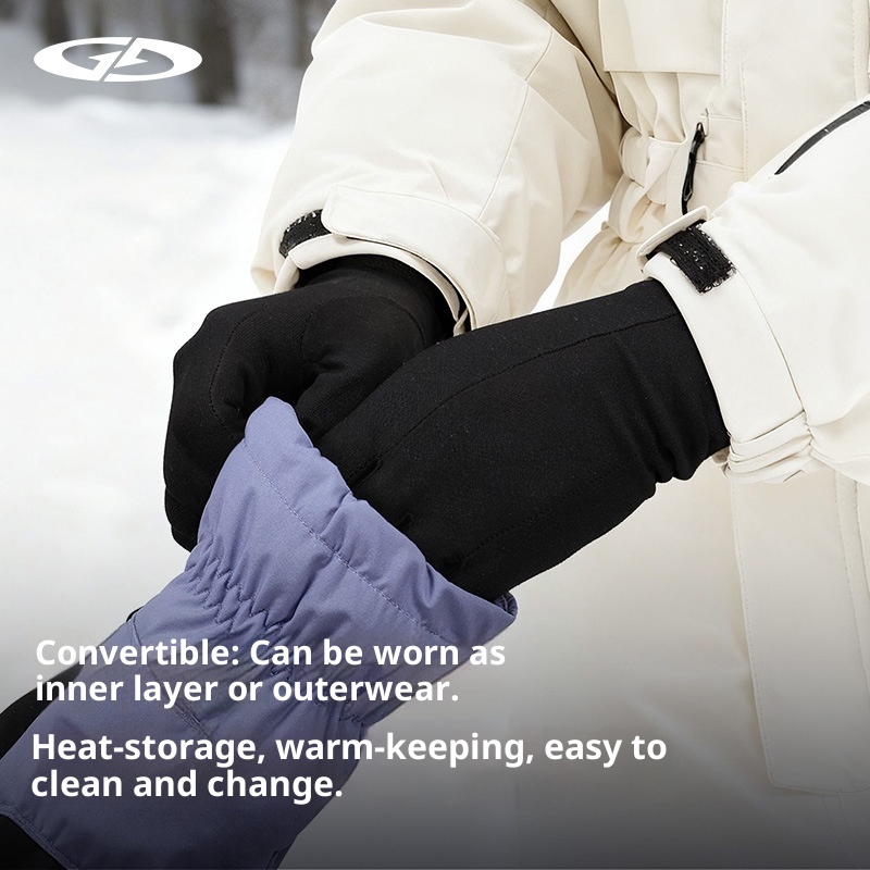 Guanti da sci ActiveGo Outdoor per uomo e donna, invernali, caldi, antivento, antifreddo, con dita ribaltabili e touchscreen, da corsa_voghion.com