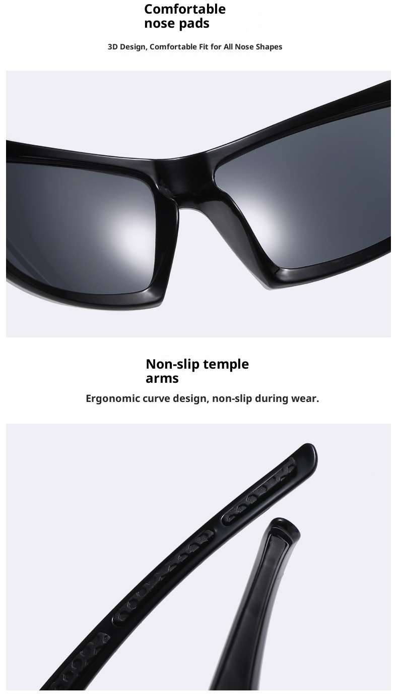 001 Nuevas gafas de sol deportivas para exteriores, resistentes al viento, a la arena y a las salpicaduras, ideales para esquí y montañismo. Gafas polarizadas para hombre y mujer._voghion.com