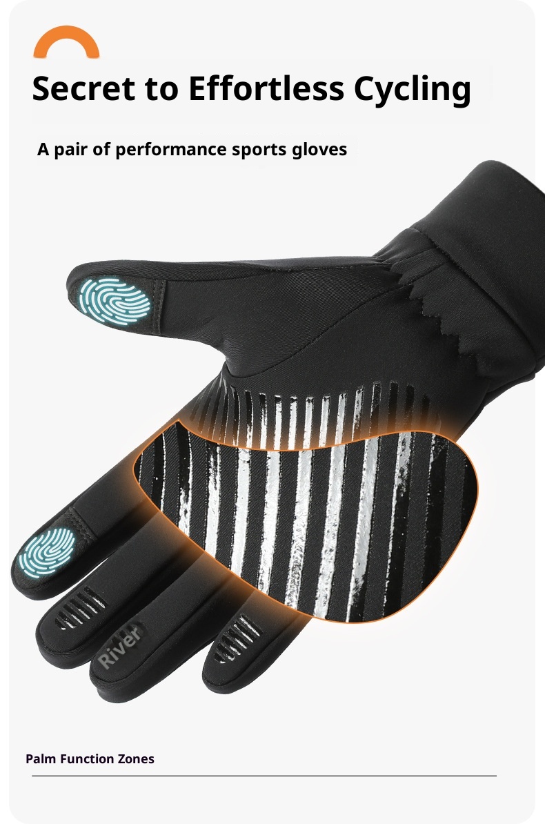 ActiveGo Autumn And Winter Cycling Men's Outdoor Running Sports Windproof Waterproof Plus Velvet Touch Screen Skiing Warm Gloves_voghion.com
