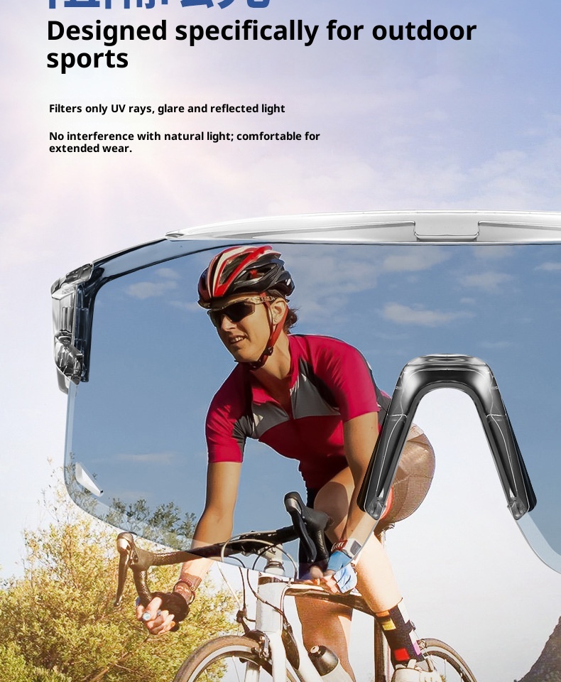Lunettes de cyclisme intelligentes à changement de couleur 001 pour hommes et femmes, protection UV, lunettes de vélo, de course à pied et de ski en extérieur, résistantes à la poussière_voghion.com