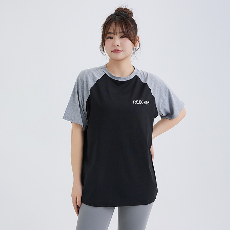 Lockeres Plus Size Fat MM Cov-Up Sporttop für Damen, schnelltrocknend, kurzärmelig, atmungsaktiv, Lauf-, Fitness- und Yoga-T-Shirt_voghion.com