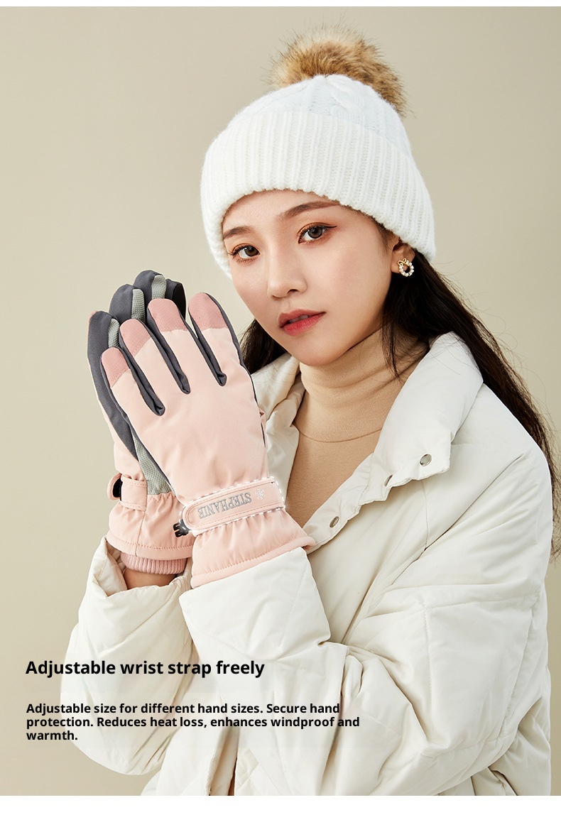 ActiveGo Skihandschuhe für Damen und Herren, Winterfleece-gefüttert, warm, für Outdoor-Aktivitäten wie Reiten und Bergsteigen, verdickt, wasserdicht_voghion.com