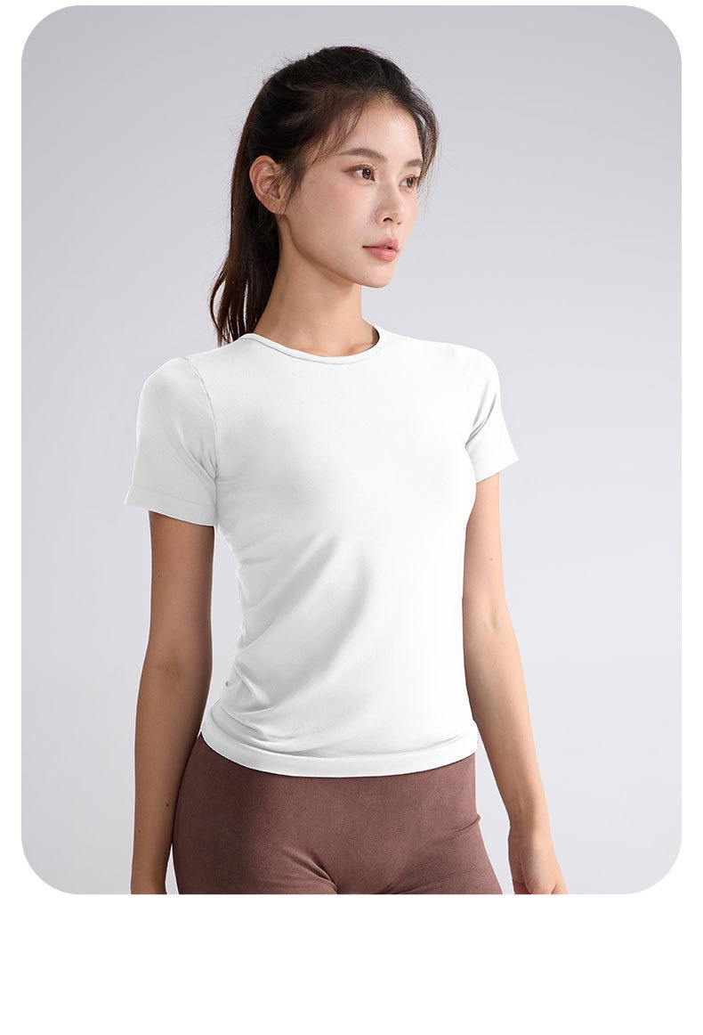 Short Sleeve Outdoor Quick-Dry T-Shirt Pilates Yoga Women Summer Top Sports Style Fitness Wear_voghion.com