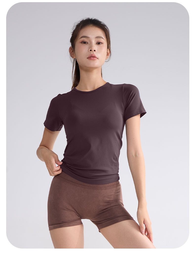 Short Sleeve Outdoor Quick-Dry T-Shirt Pilates Yoga Women Summer Top Sports Style Fitness Wear_voghion.com