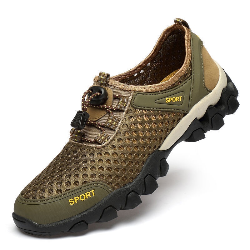 001 Water Summer New Trendy Breathable Mesh Soft Sole Men's Sports Casual Outdoor Hiking Shoes Men_voghion.com