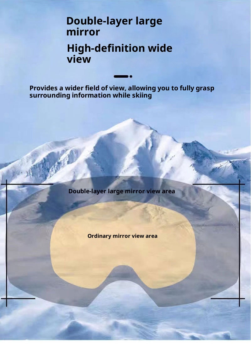001 New Ski Winter Outdoor Sports Double Layer Anti-Fog Snowboard Goggles With Prescription Slot_voghion.com