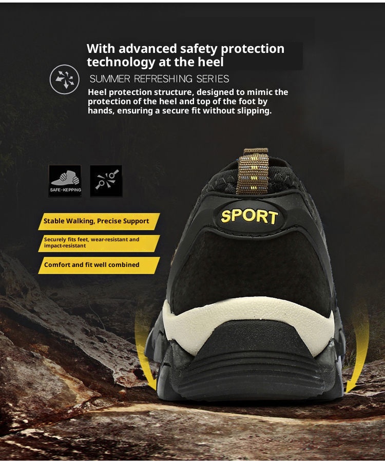 001 Water Summer New Trendy Breathable Mesh Soft Sole Men's Sports Casual Outdoor Hiking Shoes Men_voghion.com