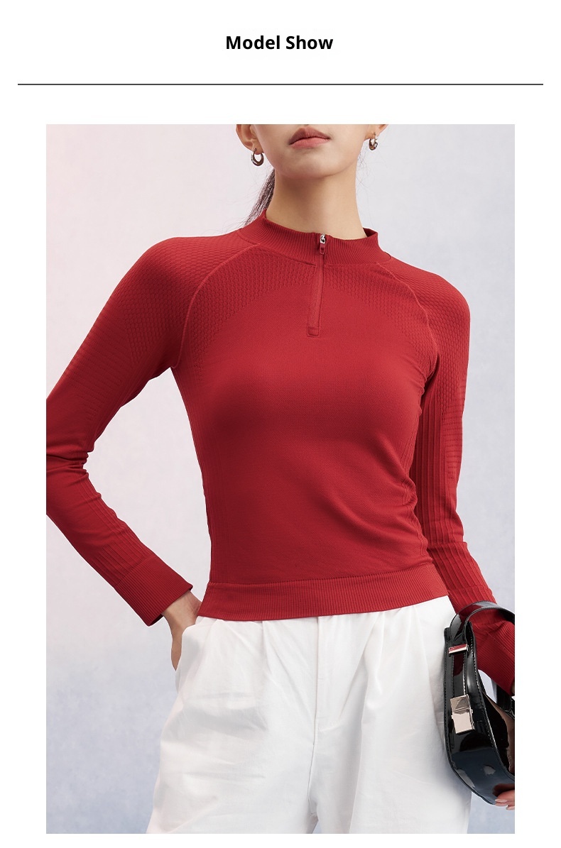 T-shirt à manches longues pour femme, coupe ajustée, idéal pour le fitness, la course à pied, l'entraînement en extérieur, le yoga et les loisirs._voghion.com