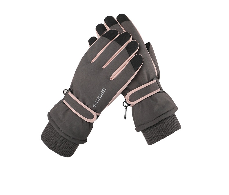 ActiveGo Women's Winter Outdoor Ski Fleece-Lined Touchscreen Warm Anti-Lost Buckle Non-Slip Gloves_voghion.com