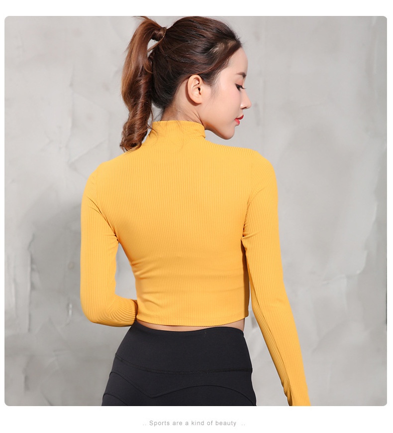 Abbigliamento sportivo basico autunno inverno, maglietta attillata, abbigliamento da allenamento, corsa all'aperto, yoga, manica lunga_voghion.com