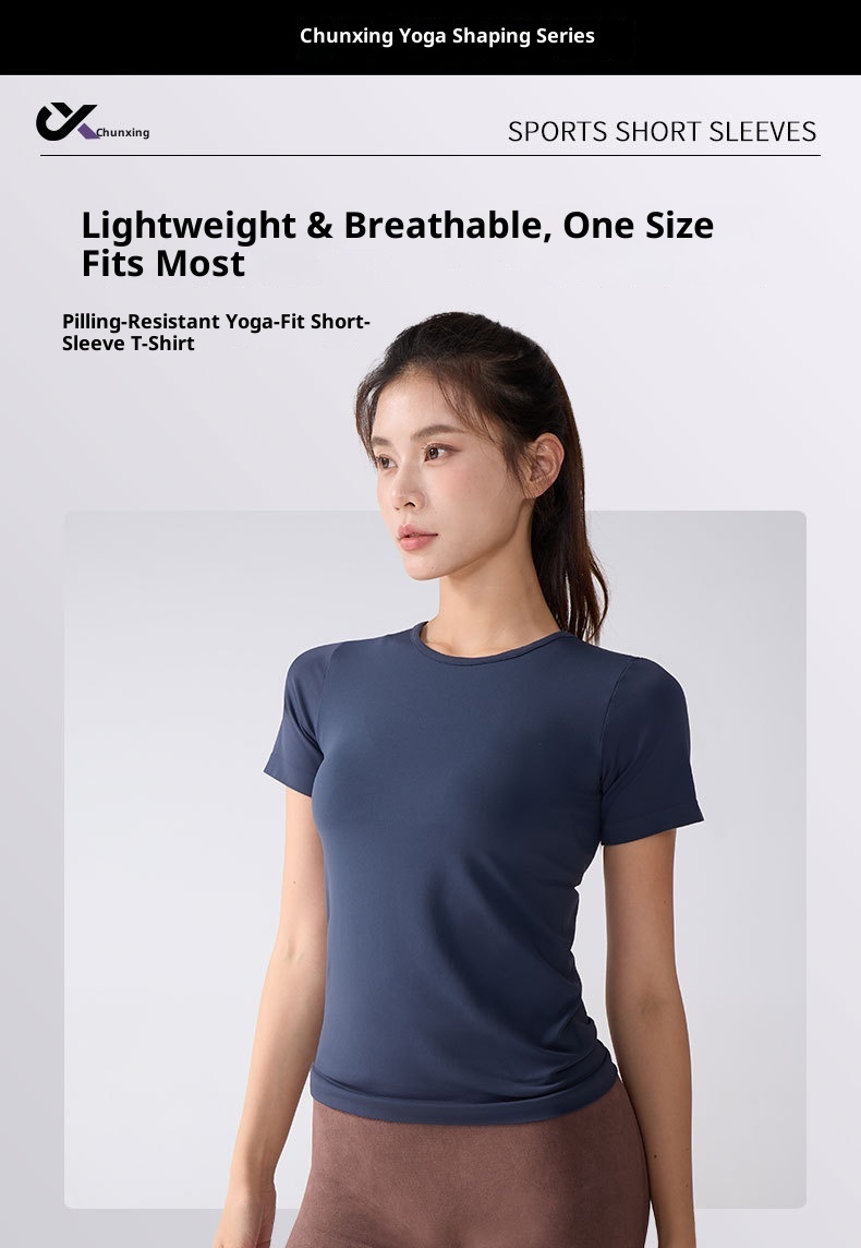 Short Sleeve Outdoor Quick-Dry T-Shirt Pilates Yoga Women Summer Top Sports Style Fitness Wear_voghion.com