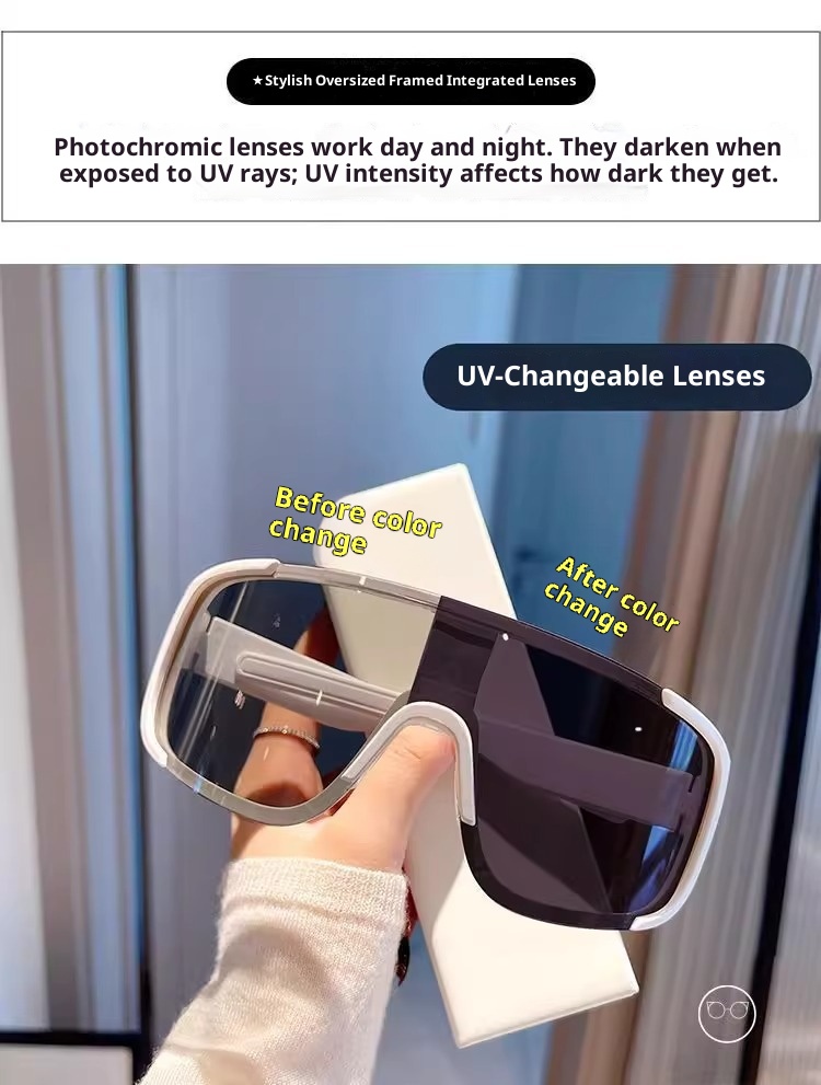 001 Riding Day Night Dual-use Sunglasses For Men And Women, Large Face Windproof Photochromic Cycling Glasses, Trendy_voghion.com