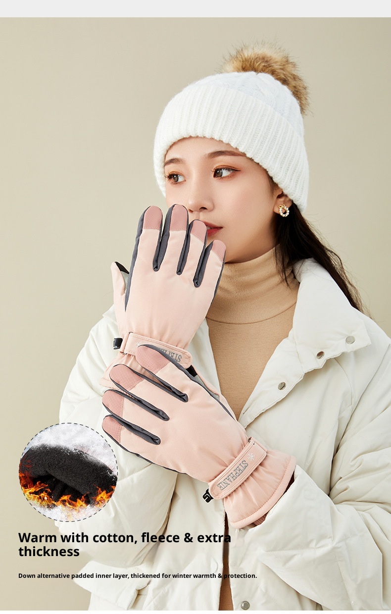 ActiveGo Skihandschuhe für Damen und Herren, Winterfleece-gefüttert, warm, für Outdoor-Aktivitäten wie Reiten und Bergsteigen, verdickt, wasserdicht_voghion.com