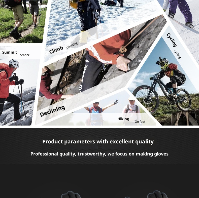 ActiveGo Winter New Men's Warm Outdoor Skiing Motorcycle Electric Bike Riding Gloves Fleece Lined Thickened_voghion.com
