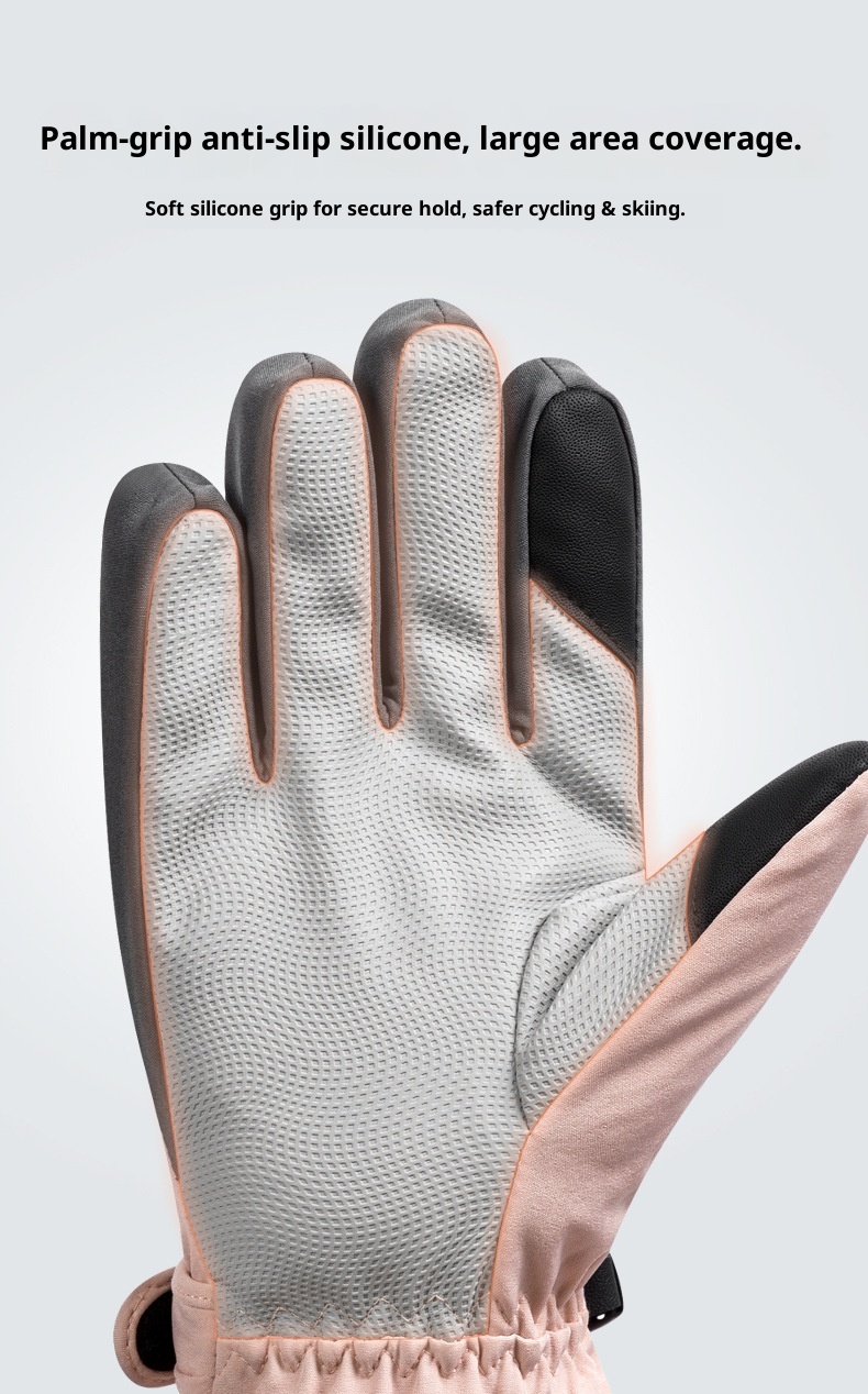 ActiveGo Skihandschuhe für Damen und Herren, Winterfleece-gefüttert, warm, für Outdoor-Aktivitäten wie Reiten und Bergsteigen, verdickt, wasserdicht_voghion.com