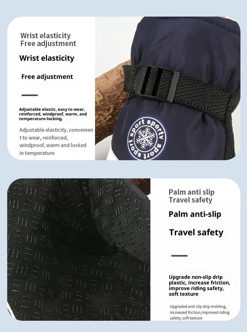 Gants de ski d'hiver ActiveGo pour hommes et femmes, gants de cyclisme chauds, imperméables et antidérapants en polaire épaisse et coton pour couples._voghion.com