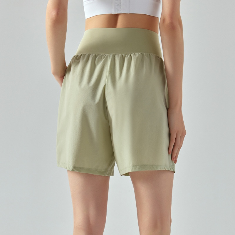 ActiveGo ActiveGo Summer Straight-Leg Sports For Women, Five-Point Outdoor Running Loose Breathable High-Waist Tummy Control Side Pocket_voghion.com