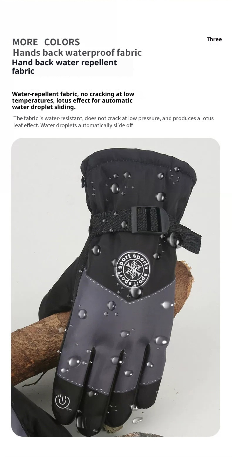 Gants de ski d'hiver ActiveGo pour hommes et femmes, gants de cyclisme chauds, imperméables et antidérapants en polaire épaisse et coton pour couples._voghion.com