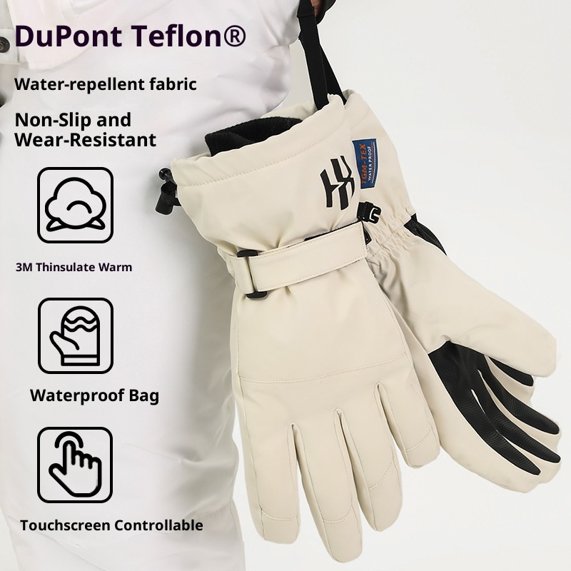 ActiveGo Sports Outdoor Ski voor dames Winter Fleece gevoerde verdikte fietshandschoenen Koudebestendig Touchscreen Waterdichte warme handschoenen_voghion.com