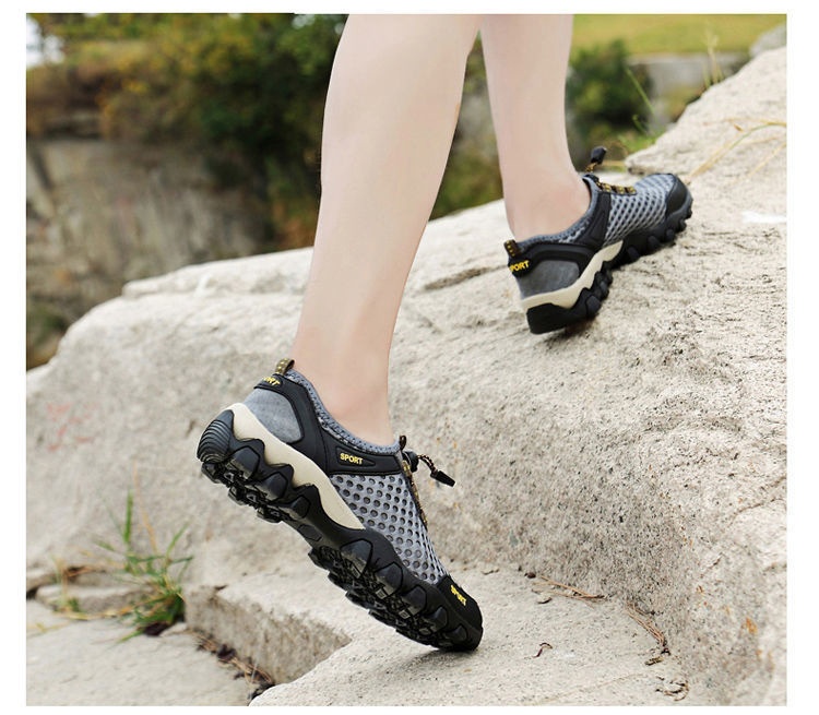 001 Water Summer New Trendy Breathable Mesh Soft Sole Men's Sports Casual Outdoor Hiking Shoes Men_voghion.com