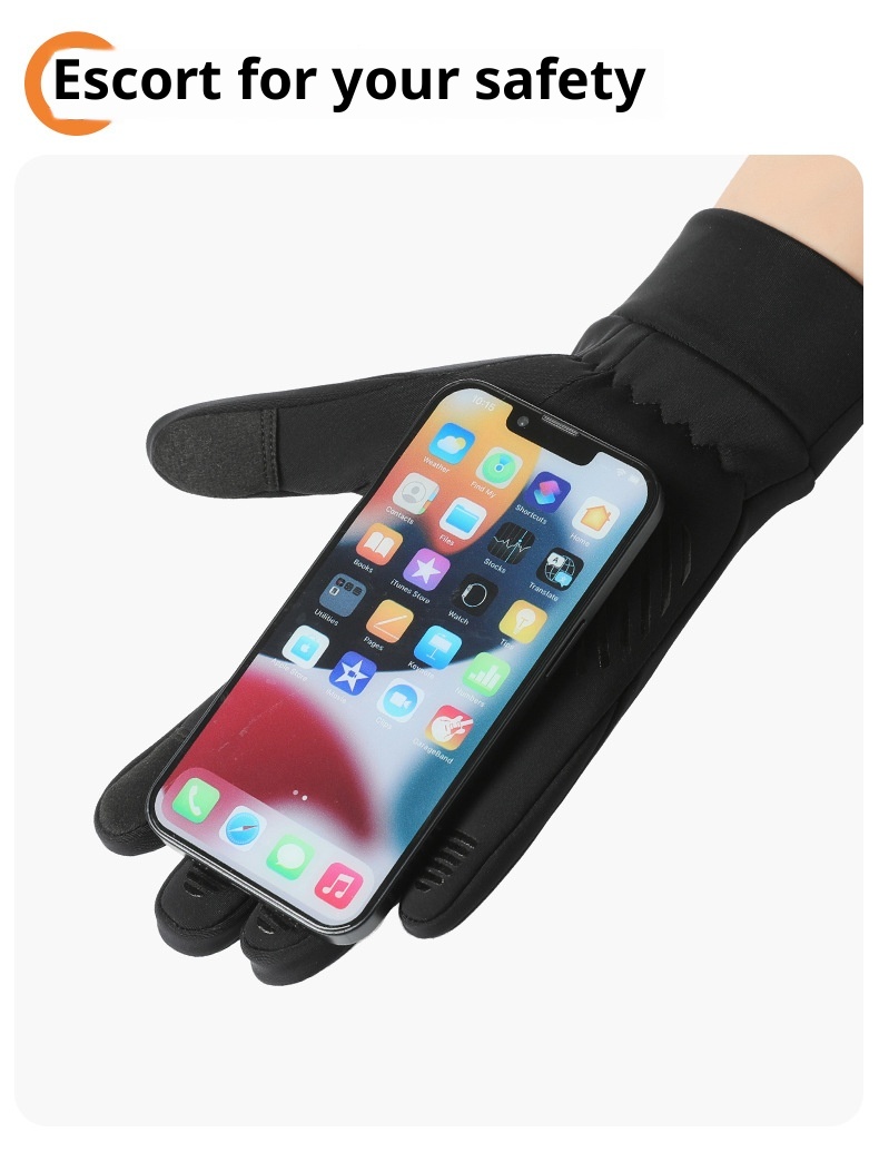ActiveGo Autumn And Winter Cycling Men's Outdoor Running Sports Windproof Waterproof Plus Velvet Touch Screen Skiing Warm Gloves_voghion.com