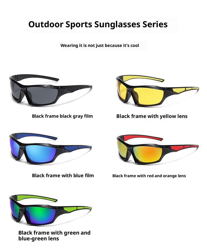 001 Nuevas gafas de sol deportivas para exteriores, resistentes al viento, a la arena y a las salpicaduras, ideales para esquí y montañismo. Gafas polarizadas para hombre y mujer._voghion.com