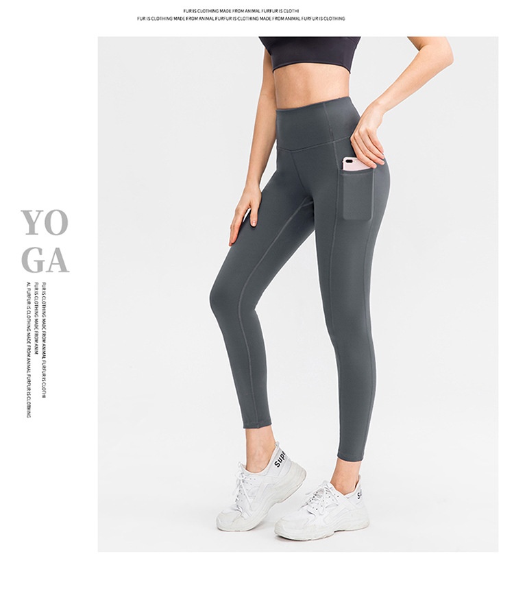 New Double-Sided Brocade Bare Sensation Yoga For Women With Pockets, High Waist, Tummy Control, Hip Lift, Sports Fitness_voghion.com