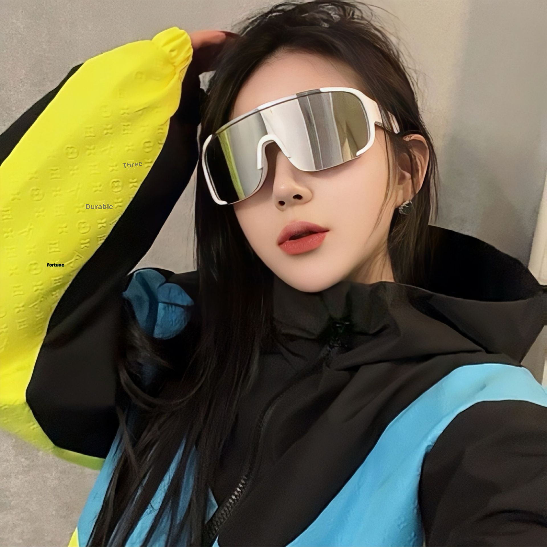 Lunettes de ski/vélo de montagne/route/VTT à monture large, coupe-vent, pour activités de plein air (001)._voghion.com