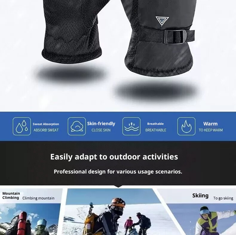 ActiveGo Winter Ski For Men And Women, Thickened, Non-Slip, Padded, Warm, Fleece-Lined, Outdoor Cycling Sports Electric Bike_voghion.com