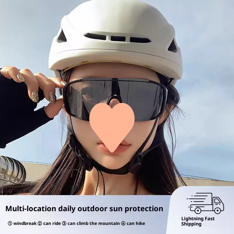 001 Riding Day Night Dual-use Sunglasses For Men And Women, Large Face Windproof Photochromic Cycling Glasses, Trendy_voghion.com