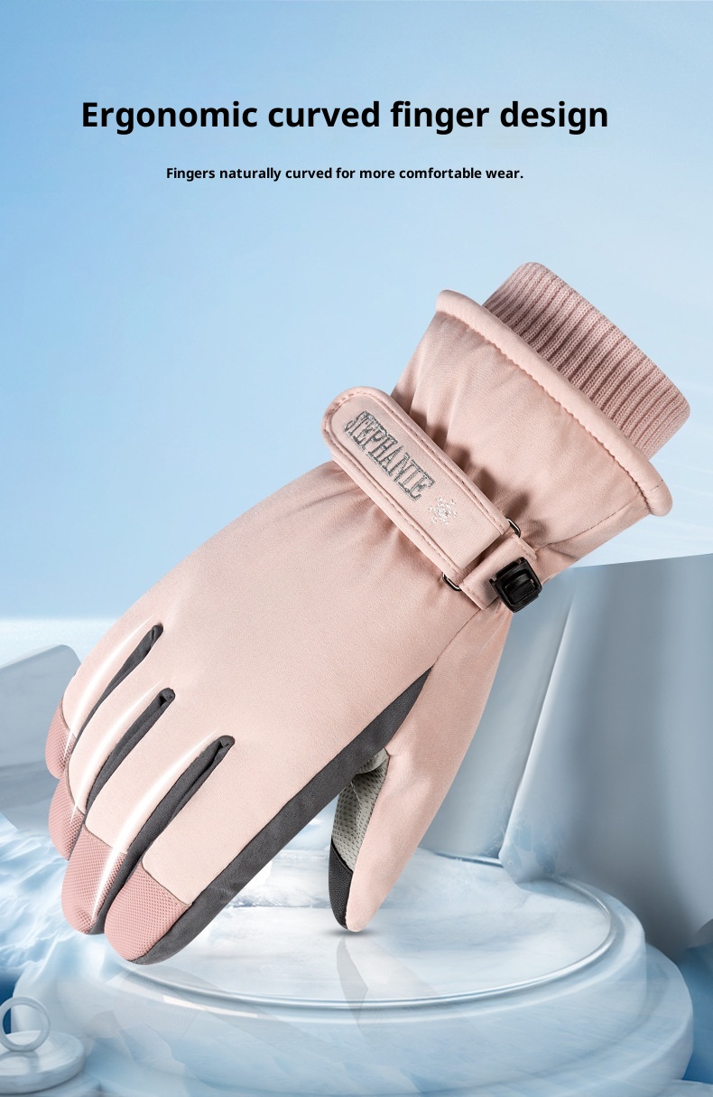 ActiveGo Skihandschuhe für Damen und Herren, Winterfleece-gefüttert, warm, für Outdoor-Aktivitäten wie Reiten und Bergsteigen, verdickt, wasserdicht_voghion.com